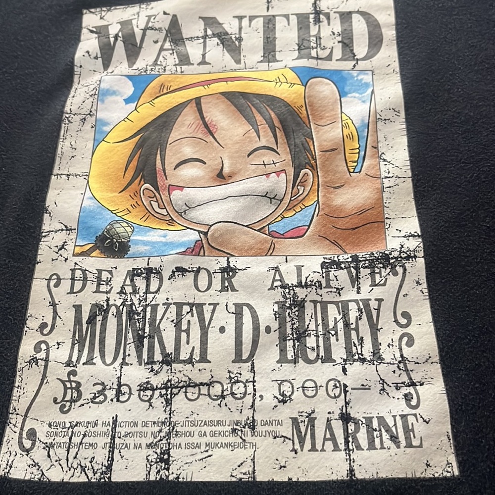 Japanese Brand x ONE PIECE Vintage Monkey D LUFFY Wanted Sweatshirt by Baleno - Picture 5 of 16